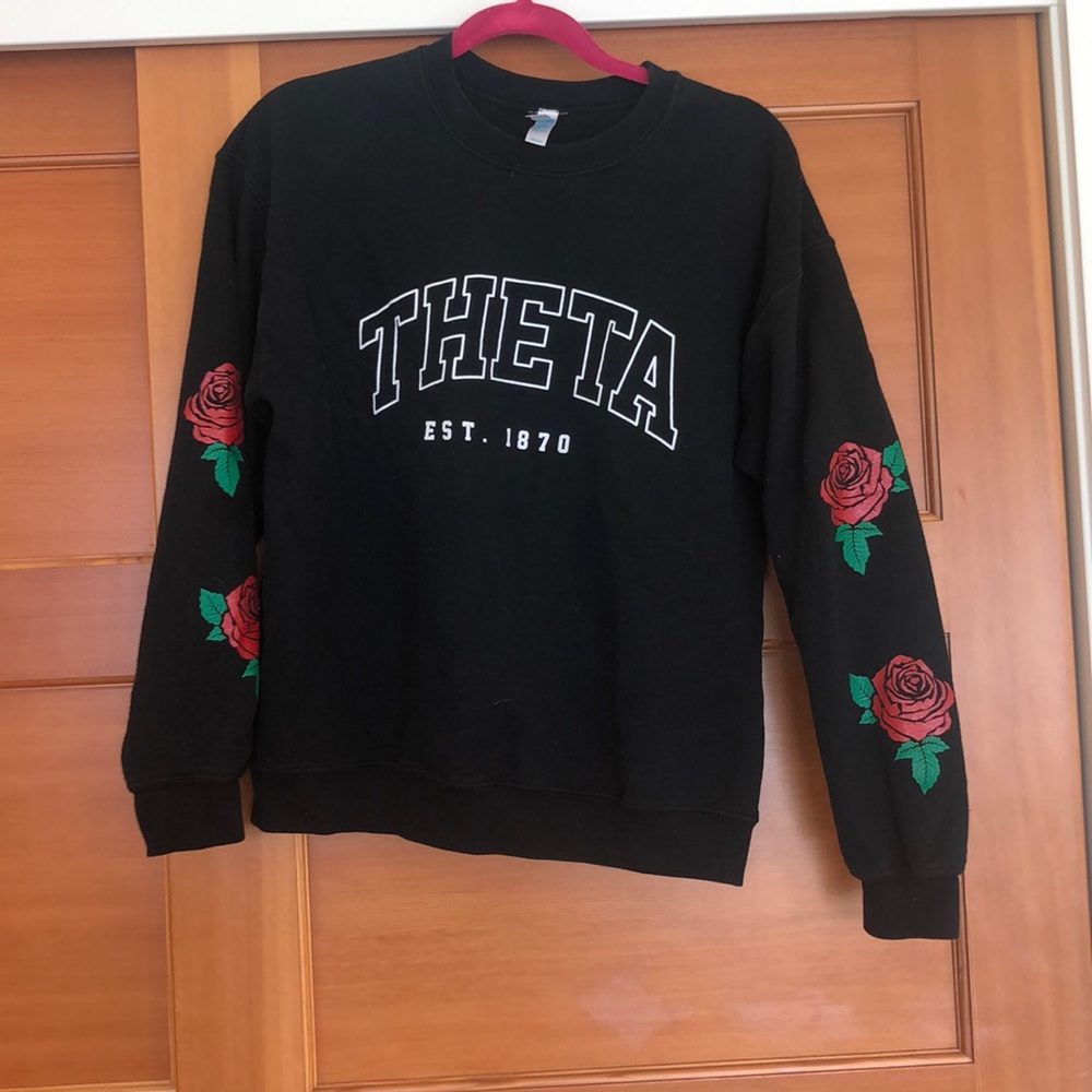 Kappa Alpha Theta rose-sleeve sweatshirt